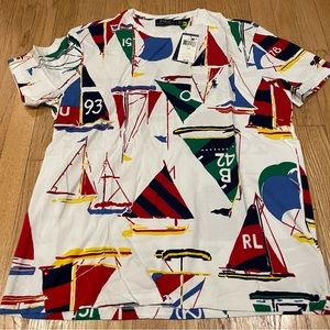Polo Ralph Lauren Sailboat Nautical Print Pocket Short Sleeve T-Shirt